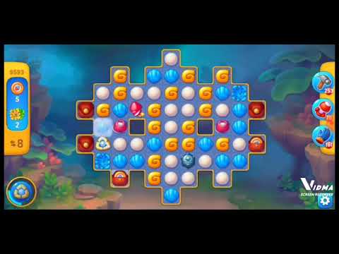 Fishdom. 9593 level no boosters and diamonds. 15 moves