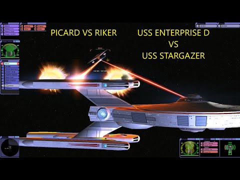 Stargazer VS Enterprise D Accurate Weapons Star Trek Bridge Commander Riker VS Picard Wargames
