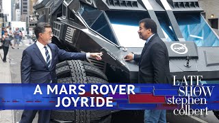 Stephen Drives NASA&#39;s Mars Rover With Neil deGrasse Tyson