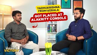 Yadhu Krishna placement story — Alackrity