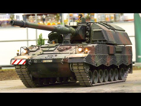 XXXL RC MODEL TANK PANZERHAUBITZE 2000 IN DETAIL AND MOTION!! *RC SCALE ARMY TANK