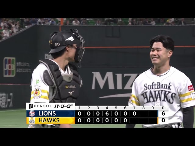 【7回表】ホークス・松本晴 3回2アウトを5奪三振で無失点に抑える!! 2025年4月4日 福岡ソフトバンクホークス 対 埼玉西武ライオンズ