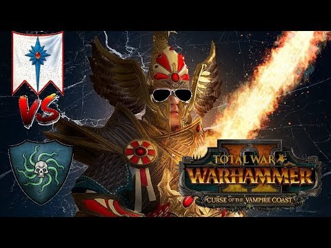 High Elves vs Vampire Coast | NEW AND IMPROVED TYRION - Total War Warhammer 2