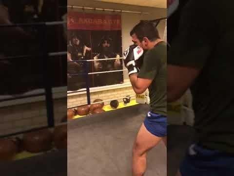 Malchaz Karija (pads workout with Khalid Elouarma)