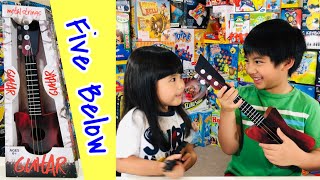 Video thumbnail for $5 GUITAR  🎸 🎸 🎸 🎸 🎸  from Five Below vs. $1 from Dollar Tree by Fun Channel by Victor and Annie
