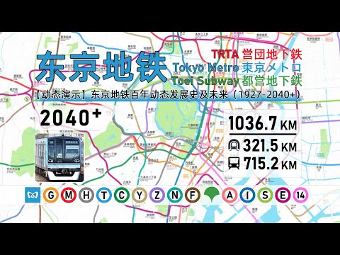 Evolution of the Tokyo Metro System 东京地铁百年动态发展史 (1927-2040+)