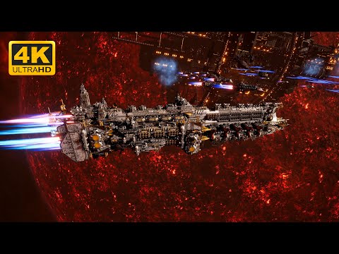 Imperial Navy vs Necrons - Skalgrim Mod - 4K Quality - Battlefleet Gothic Armada 2