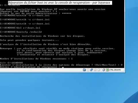 comment reparer xp avec la console de recuperation