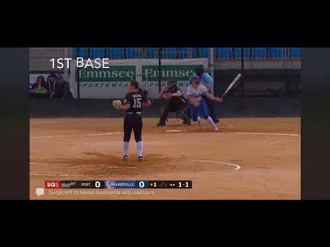 Class 2023 softball highlights and skills from utility infielder catcher bunts  hitting Georgia Burr