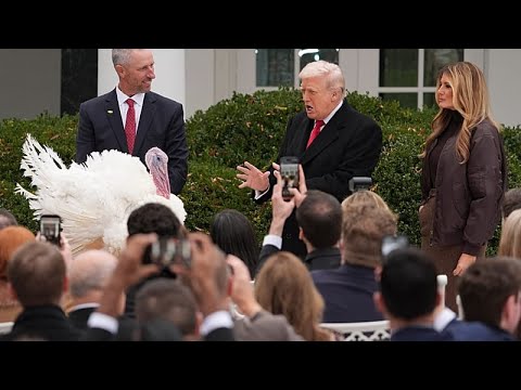 Video Thumbnail: Trump pardons Thanksgiving turkeys Waddle and Gobble in annual tradition