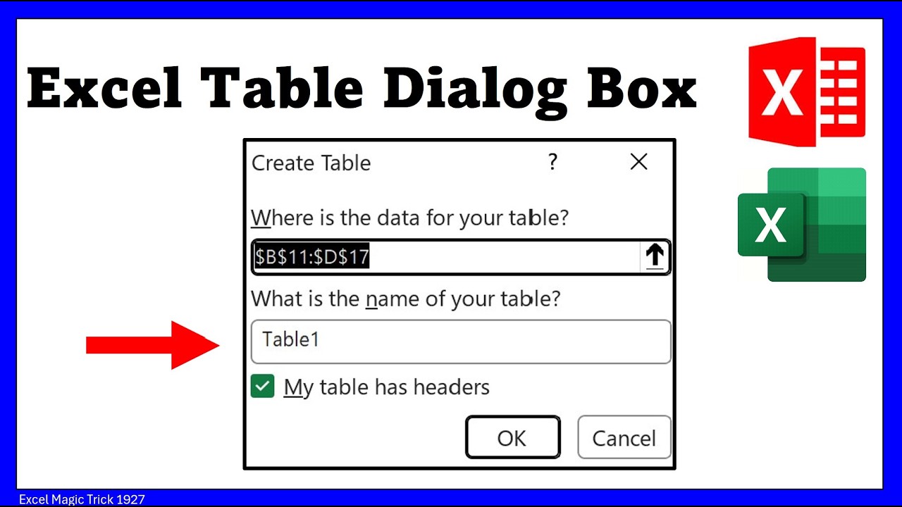 Naming Excel Tables Became Easy. Excel Magic Trick 1927