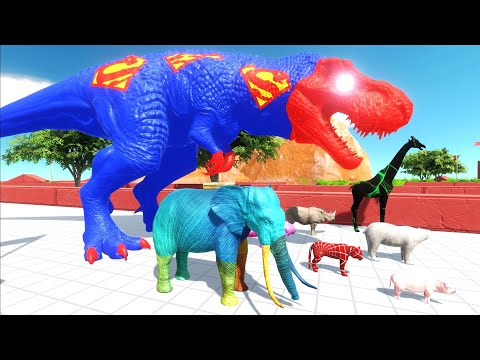 ESCAPE FROM SUPERMAN T REX - Animal Revolt Battle Simulator