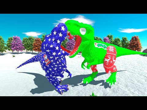 CAPTAIN AMERICA VS HULK. T-REX VS T-REX - Animal Revolt Battle Simulator