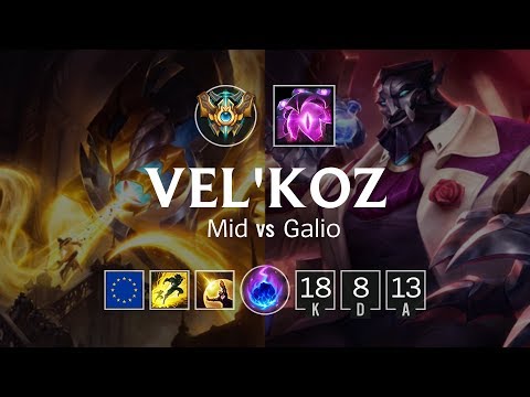 Vel'Koz Mid vs Galio - EUW Challenger Patch 8.24
