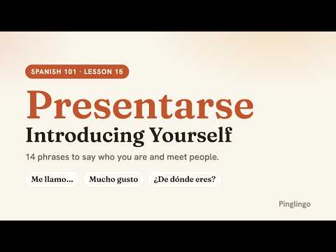 Introducing Yourself — Pinglingo Spanish video lesson