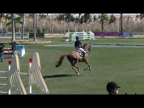 Hedda Wallin riding Cassey Lee competing in the 1 40m at Oliva Nova
