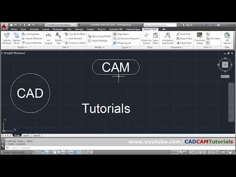 AutoCAD Tutorial Circle Command 3 Point 2 Point Tan Tan Radius Tangent Circles