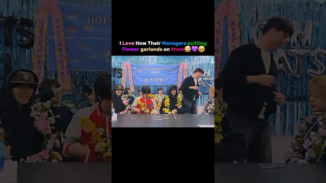 I Love How Their Managers putting Flower garlands😂❤️🥹#bts #manager #btslive #btsmember #ytshort