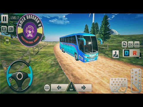 Modern Bus Simulator 🚌 Blue Bus Offroad Driving Adventure | Mountain Road Bus Gameplay 2025