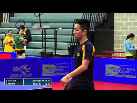 2016 NCTTA Nationals Coed Teams RR - Eldon Luo (Texas A&M) vs Ethan Jin (Michigan)