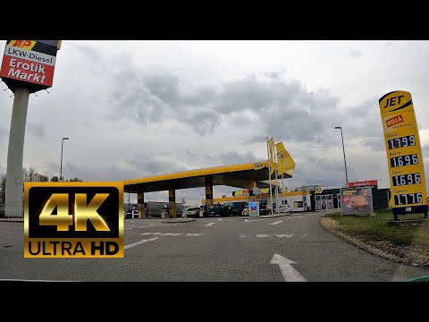 Tanken in Loosdorf, JET & OMV Tankstelle, Autobahn A1 Österreich - 4K