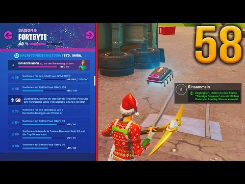 Fortnite Fortbyte #58 🧩 Sad Trombone at the northern end of Snobby Shores: Season 9 Location | Detu