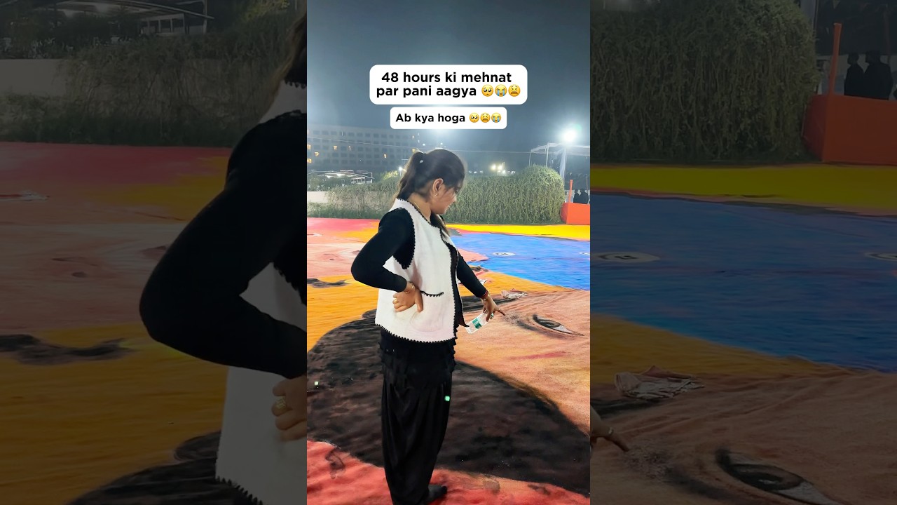 World record me Pani aagya🥹 #art #artistshikhasharma #rangoli #worldrecord