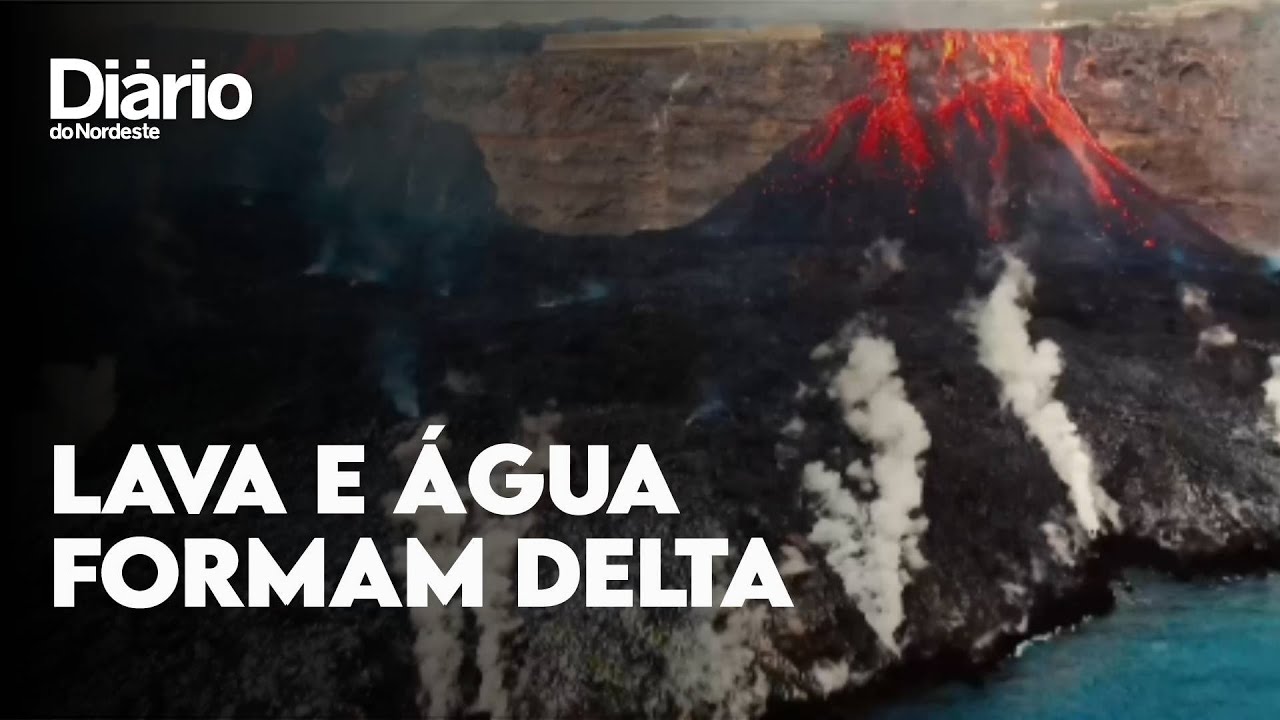Imagem da notícia: VÍDEO: Choque térmico entre lava do vulcão Cumbre Vieja e água forma delta único
