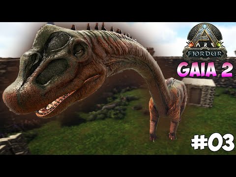 DOMAMOS UM BRONTO GIGANTESCO QUASE LEVEL MÁXIMO!  #03 - ARK GAIA 2 FJORDUR