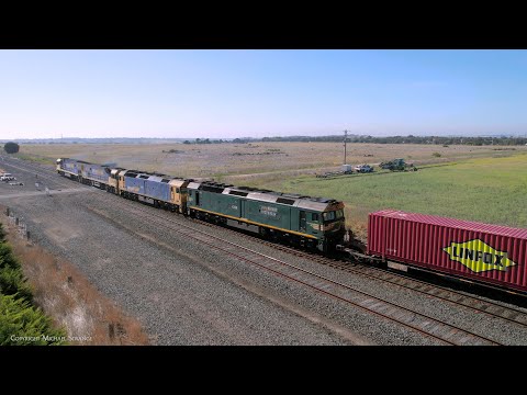 3PM7 Pacific National Container Freight Train Departs Gheringhap (10/11/2023) - PoathTV Railways