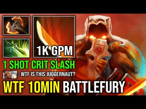 WTF 100% CAN'T KILL Nonstop Godlike Juggernaut 10Min Battle Fury Super Saiyan Unlimited Crit Dota 2