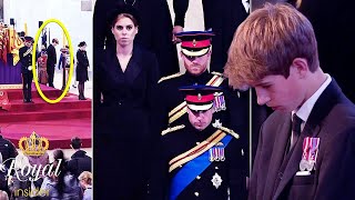 Queen's 14-year-old grandson bravely stands with William & Harry during emotional vigil