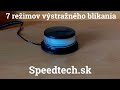 LED maják 12/24V - biely / 18x1W LED / ECE R10 / magnet (ø112x46mm) - Video Youtube