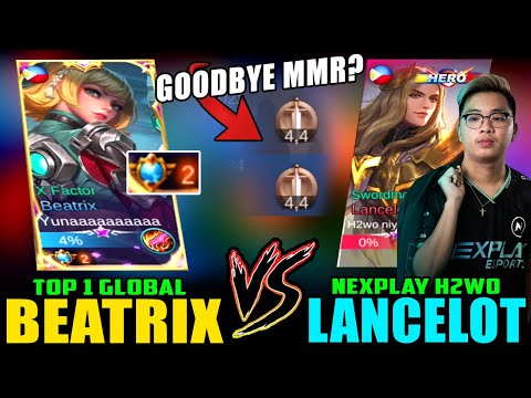 GOODBYE MMR?! H2WO LANCELOT VS. TOP 1 GLOBAL BEATRIX SA RANK! ~ MOBILE LEGENDS