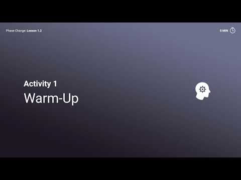 Phase Change Lesson 1.2 Activity 1