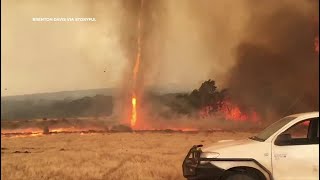 Fire tornado caught on camera as Australian wildfires rage