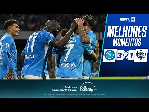 Lukaku e David Neres brilham, Napoli vence Como e segue na liderança da Serie A | Melhores Momentos