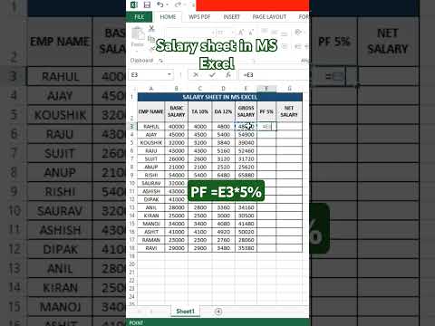 How to make a salary Sheet in Excel