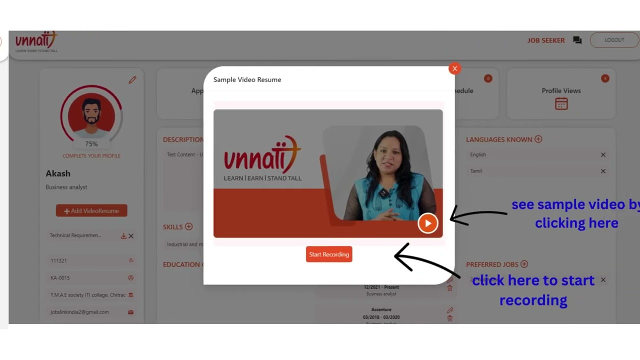 User Guide for Candidate login on Udhyogam Portal