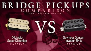 Video thumbnail for DiMarzio SUPER DISTORTION vs Seymour Duncan INVADER SH-8 - Passive Bridge Guitar Pickup Comparison by Mike Stamper