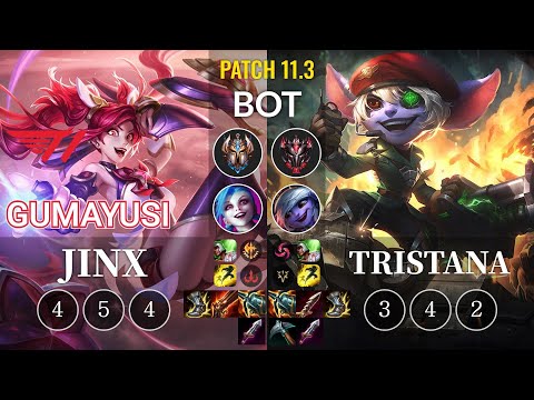 T1 Gumayusi Jinx vs Tristana Bot - KR Patch 11.3