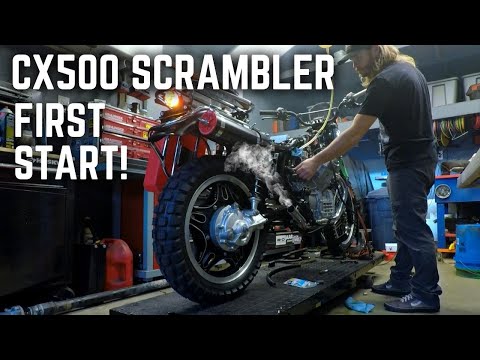 CX500 Scrambler Build FIRST START!  Sounds Awesome!