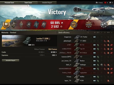 AMX 12t schönes Scout Gameplay auf Malinovka