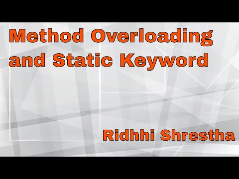 9 Java Method Overloading And Static Keyword