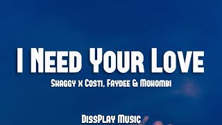 Shaggy ft Costi, Faydee &amp; Mohombi - I Need Your Love (lyrics)