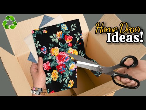 Turn Cardboard & Fabric Scraps into a Chic Storage Box! 😍♻️ DIY Home Decor Idea