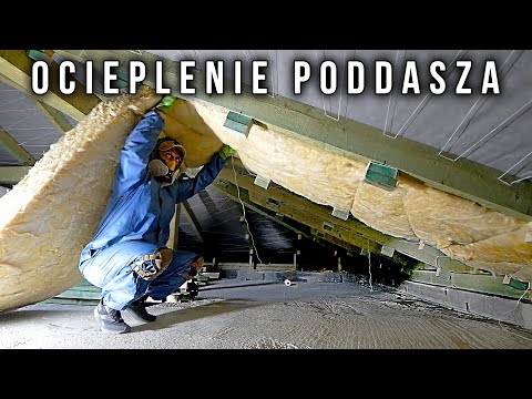 Attic insulation and construction with mineral wool, stringing, expansion joints, insulation part...