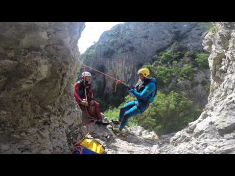 Extreme canyoning at Cetina Canyon, Croatia