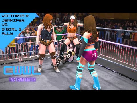 G Girl and Ally Law vs. Victoria Justice and Jennifer Love Hewitt (WWE 2k20) CWWL Tag Team Match
