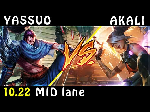 YASSUO - Yasuo vs Akali MID Patch 10.22 - Yasuo Gameplay